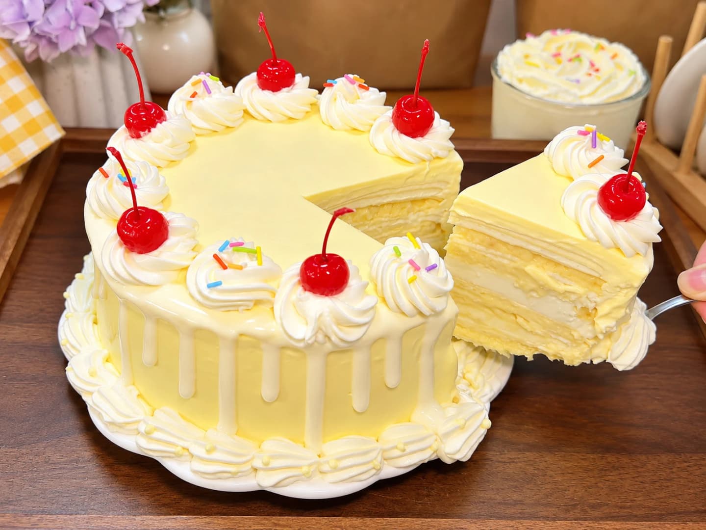 Bánh crepe sầu riêng nhân thạch sữa dừa